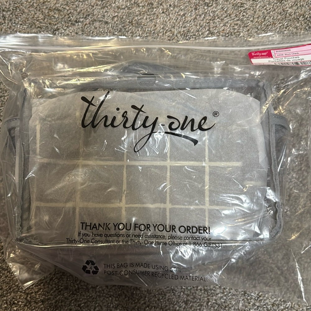 Thirty One Travel Pouches - Worn Check - BNIP